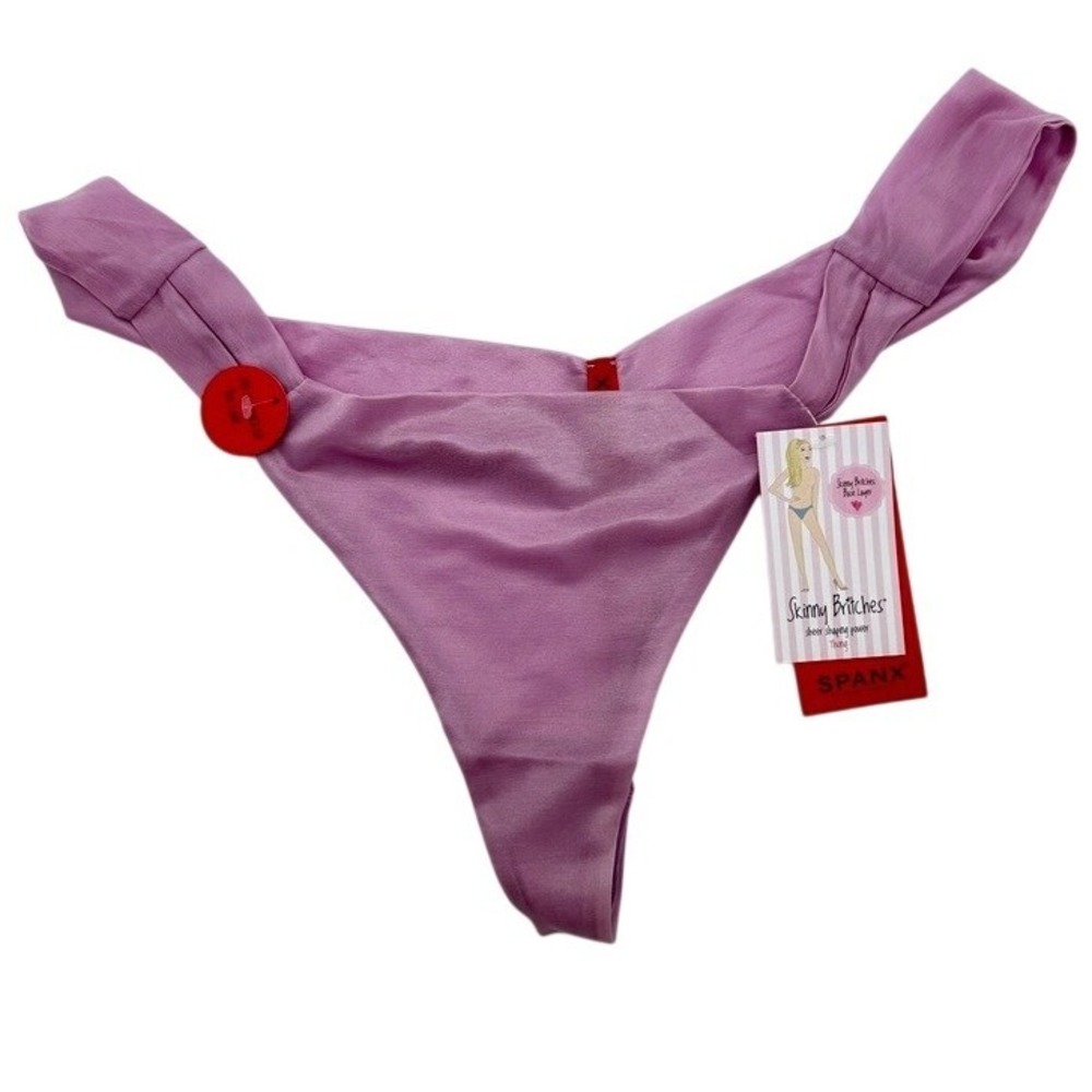 Spanx Skinny Britches Thong Womens L/XL Pale Iris Sheer Shaping Base Layer 7109